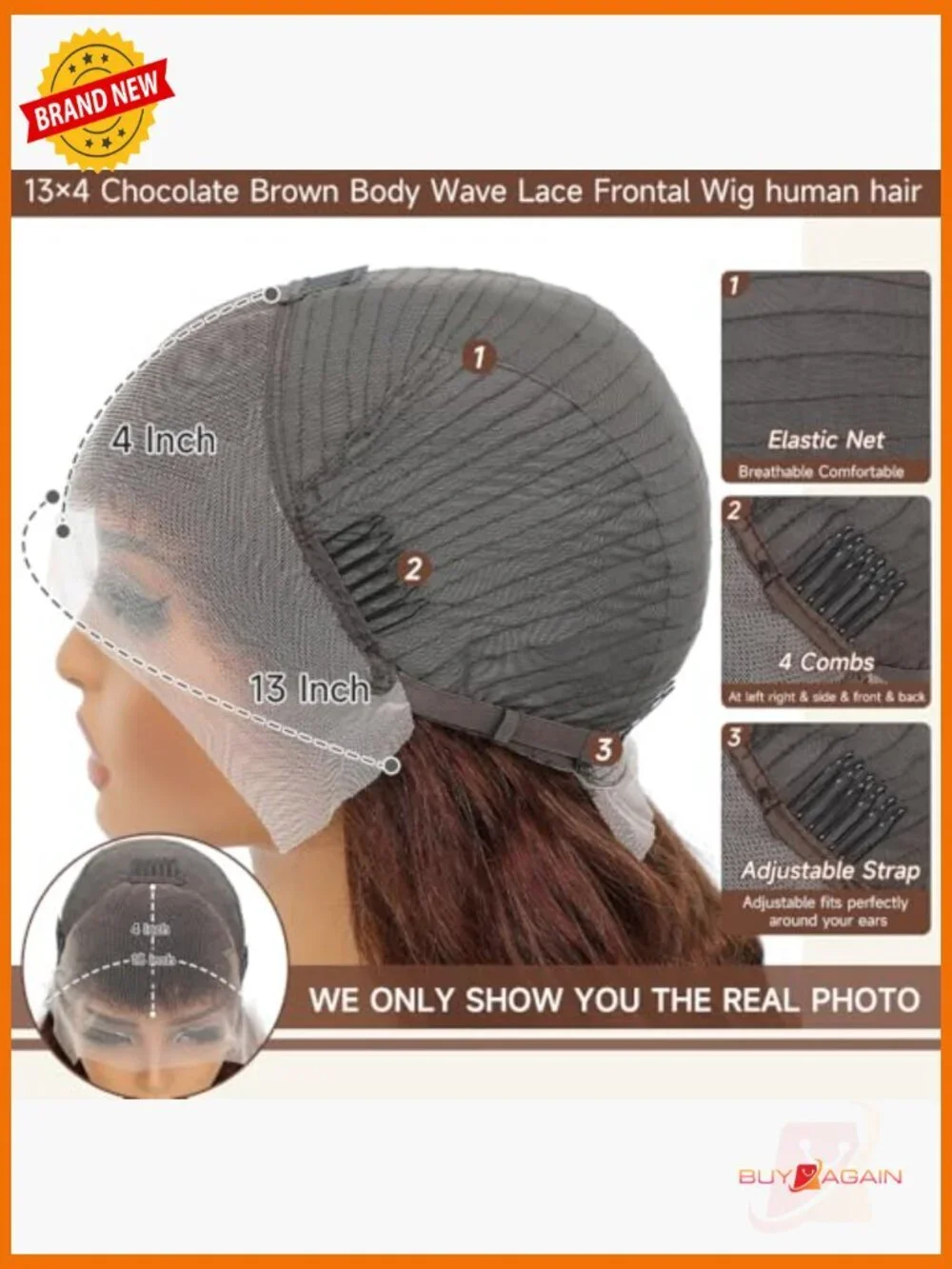13x4 Body Wave Lace Front Wig 200 Density Human Hair Pre Plucked